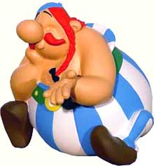 Obelix sitzend